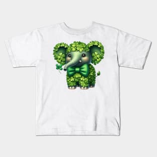 Clover Elephant St Patricks Day Kids T-Shirt